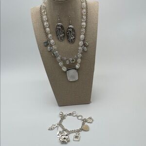 Elegant Silver and White Jewelry Bundle